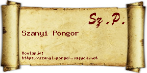 Szanyi Pongor névjegykártya
